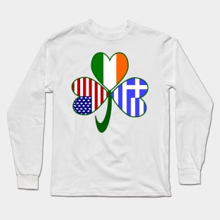 Greek Irish USA Shamrock Long Sleeve T-Shirt